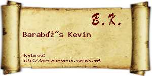 Barabás Kevin névjegykártya