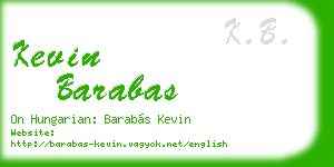 kevin barabas business card